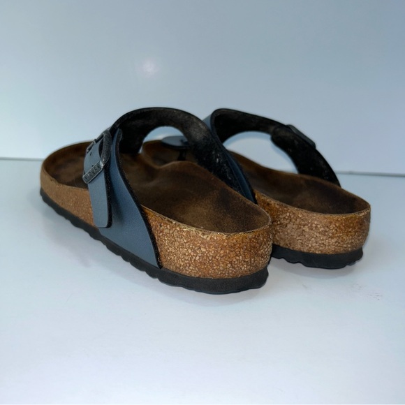 Birkenstock Women's‎ Birko-Flor Gizeh Pewter Blue Sandals Thong Leather 36EU - Picture 9 of 16